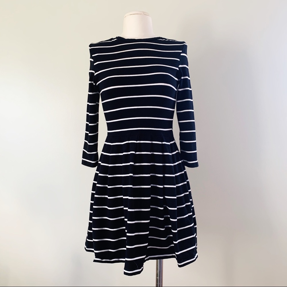 Forever 21 Black + White Stripe Cotton Dress